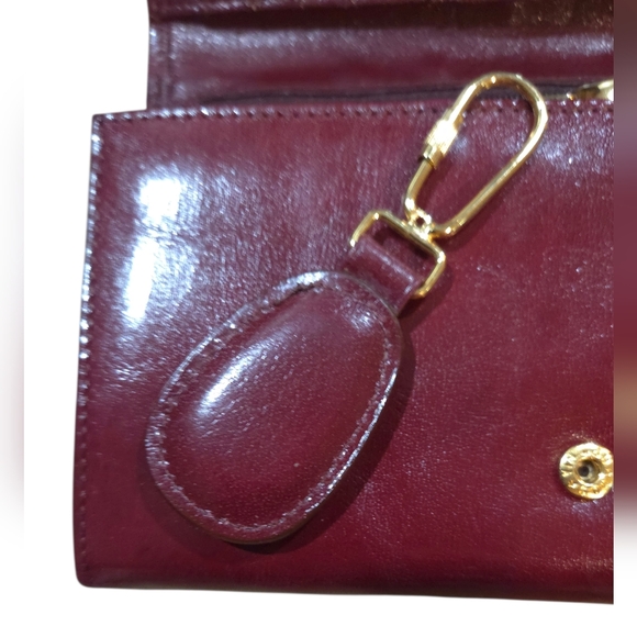Lee Sands - Genuine Water Buffalo Leather Quality Burgundy Wallet w/Key Chain - Picture 3 of 13